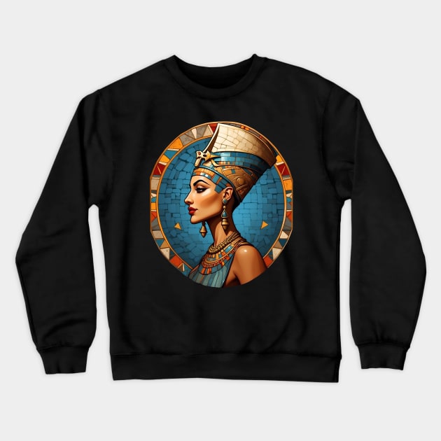 Queen Nefertiti Ancient Egypt Crewneck Sweatshirt by VivaLaRetro